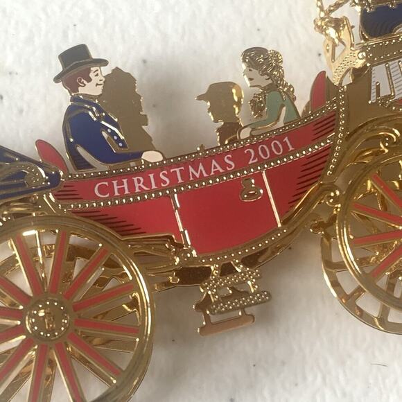 2001 WHITE HOUSE Christmas Ornament Historical Association Carriage Johnson EUC - Picture 5 of 10